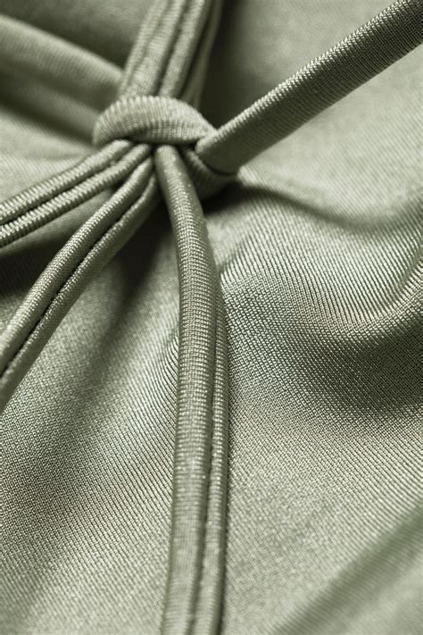 Turn Halter Bikini Top Light Dusty Khaki Weekday GB
