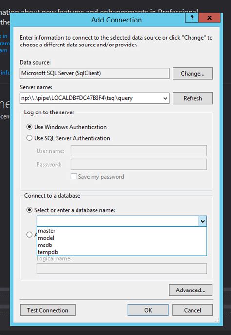 Entity Framework 6 How To Connect To LocalDB In Visual Studio Server