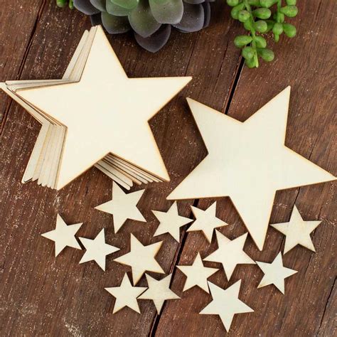 Assorted Unfinished Wood Star Cutouts Wooden Hearts And Stars Wood