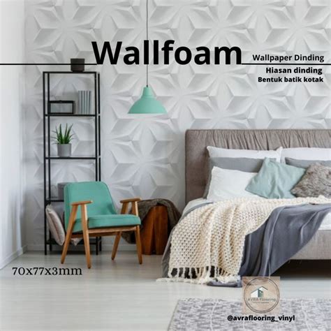 Jual Wallpaper Hiasan Dinding Wallfoam D Bentuk Batik Kotak Variasi