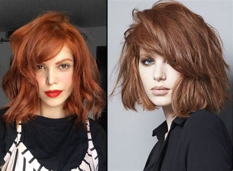 Gestufter Long Bob mit Schrägem Pony Ein unverzichtbarer Trend