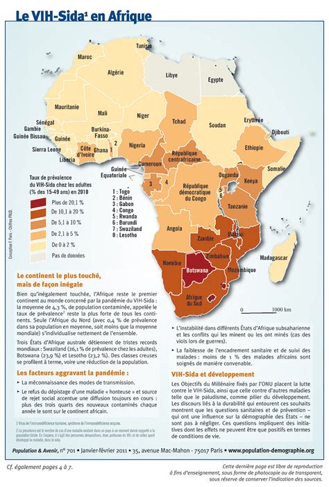 La Carte Du Vih Sida En Afrique