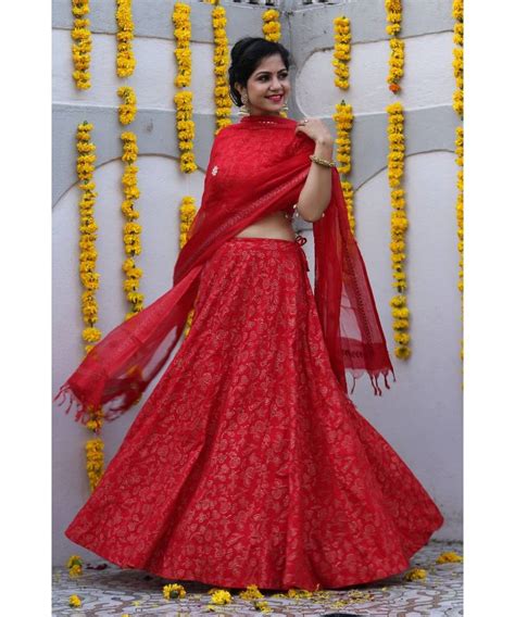 Red Cotton Lehenga Choli Set Lavanya The Label 3045433