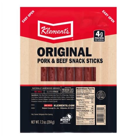 Klement S® Original Beef And Pork Snack Sticks 7 2 Oz Smith’s Food And Drug