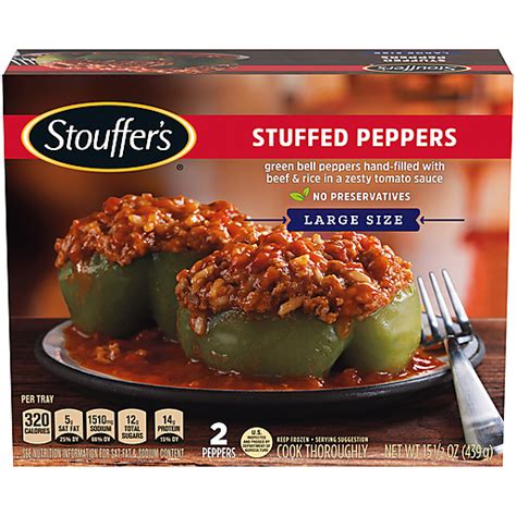 Stouffers Stuffed Peppers Large Size Oz Box Beef Edwards