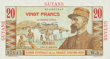 20 Francs Emile Gentil French Guiana Numista