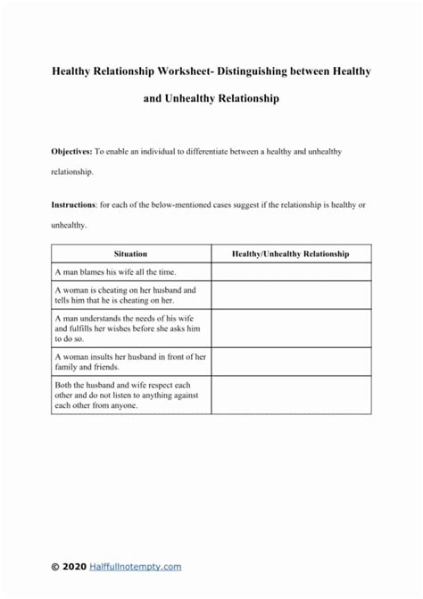 Healthy Relationships Worksheets Awesome Healthy Relationship