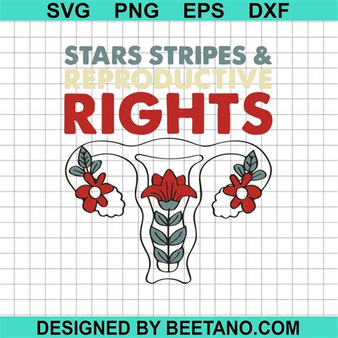 Star Stripes And Reproductive Rights Uterus Svg Floral Uterus Svg