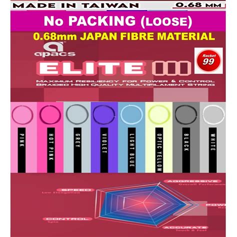 Original Apacs Elite Iii No Packing Badminton String Pcs