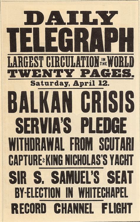 Daily Telegraph Bill Poster Saturday April 12 1913 Flickr