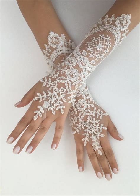 Ivory Wedding Gloves Long Ivory Lace Gloves Handmade Gloves Ivory