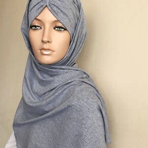 In One Gray Melange Hijab Jersey Turban Volume Ready Turban Vintage