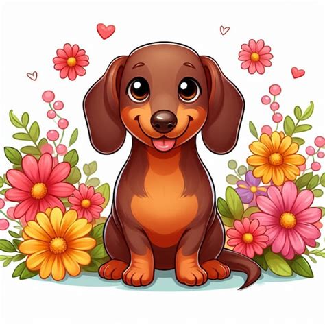 Premium Vector Cute Dachshund Dog Vector Cartoon Illustration