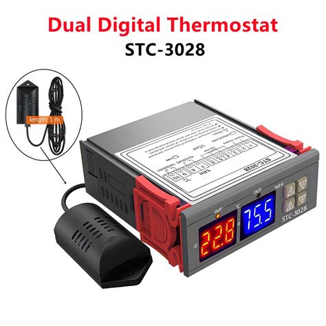 Dual Digital Thermostat Temperature Humidity Control STC 3028