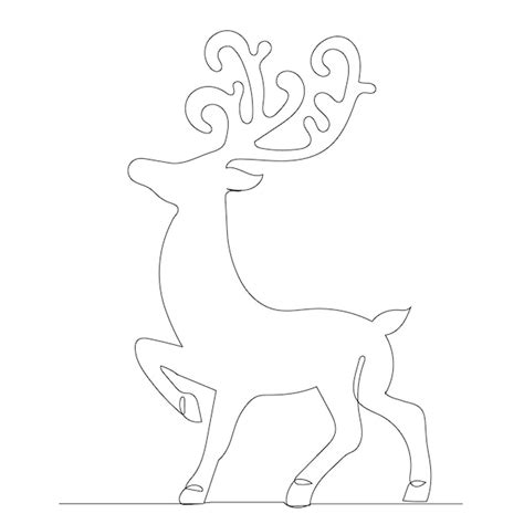 Dessin De Silhouette De Cerf Par Une Ligne Continue Vecteur Premium