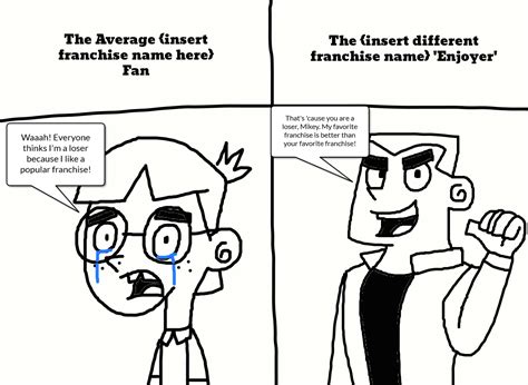 'Fan vs. Enjoyer' memes in a nutshell by JustinandDennis on DeviantArt