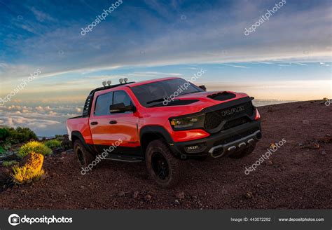 Dodge Ram Trx Road Pickup Truck Beautiful Landscape Stock