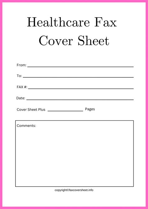 Healthcare Fax Cover Sheet Templates Printable In Pdf Word