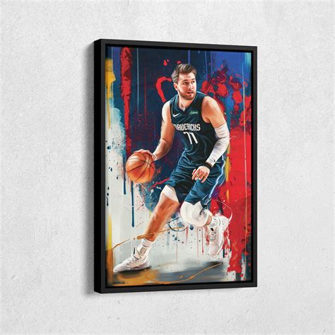 Luka Doncic Poster Dallas Mavericks Artwork Canvas Wall Art Print Home