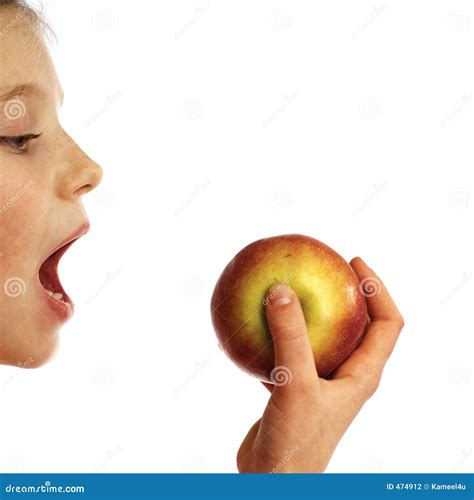 Girl Eating An Apple Stock Photo Image Of Food Eating 474912