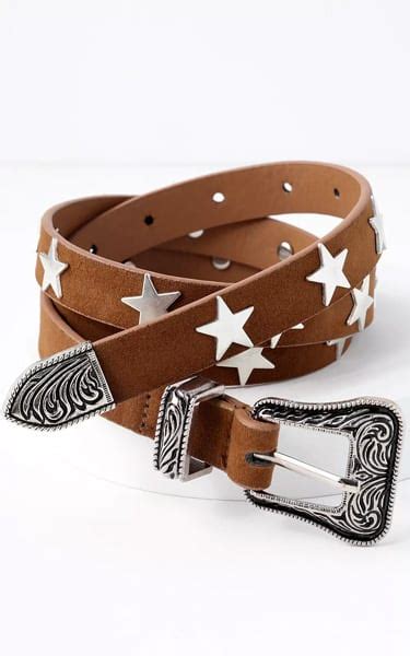 Star Studded Silver And Brown Belt