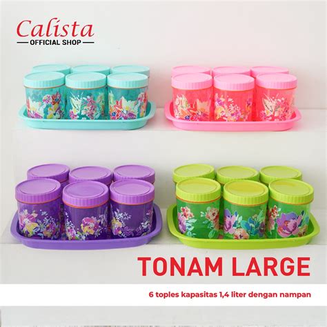 Jual NEW Calista Tonam Large Toples Kue Dan Nampan Set 7 In 1