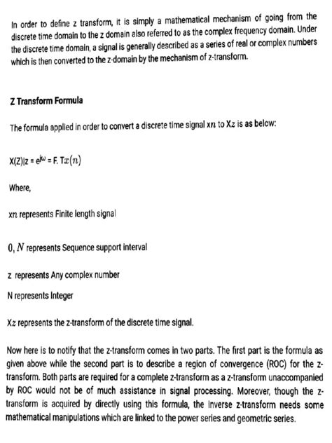 Z Transform Pdf Mathematical Analysis Mathematical Concepts