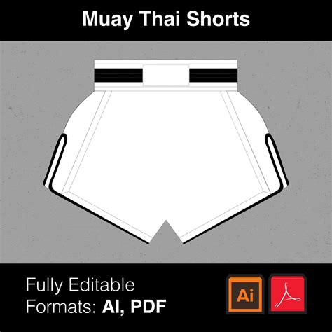 Muay Thai Shorts Tech Pack Instant Download Etsy Muay Thai Tech