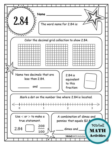 Decimals Tenths And Hundredths Worksheet