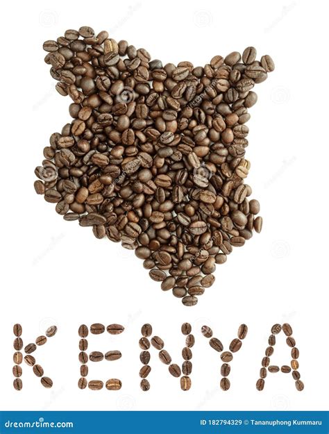 Map of Kenya Made of Roasted Coffee Beans Stock Image - Image of energy ...