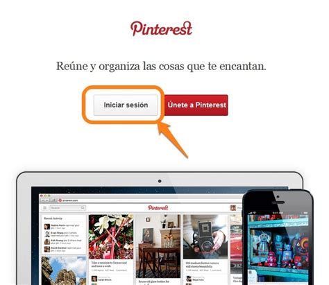 Paso 2 Si ya estás registrado puedes iniciar sesión en Pinterest