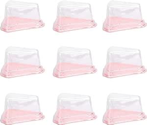 Amazon Zerodis Cake Slice Container 100Pcs Clear Plastic