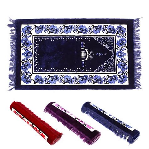 Muslim Prayer Rug Velvet Thick Classic Salat Islamic Moroccan Braided ...