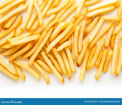 Pile Of Golden Fast Food French Fries Potato Chips Stock Illustration