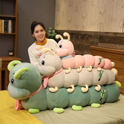 Giant Caterpillar Soft Stuffed Plush Pillow Toy 100cm 39 4 Green Giant Plush Plush Toys