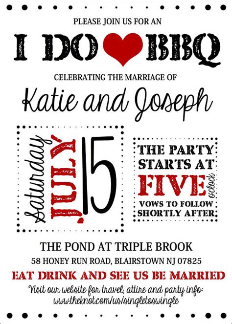 Printable I DO BBQ Wedding Invitation Bridal Shower Invite Baby