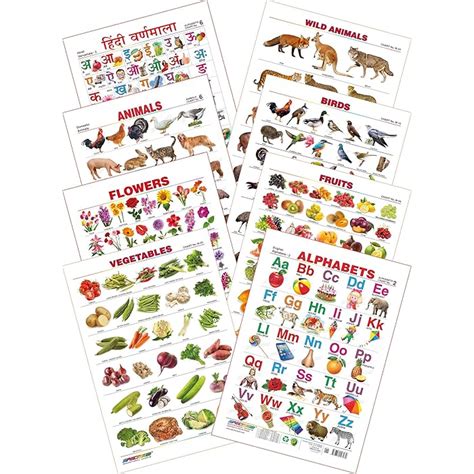 Buy Spectrum Educational Mini Wall Chart Set Of Set English