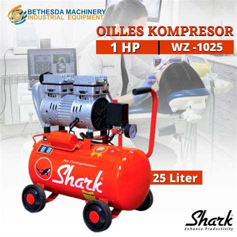 Jual Kompresor Udara 1 HP Portable Oilles Listrik 25 L Air Compressor