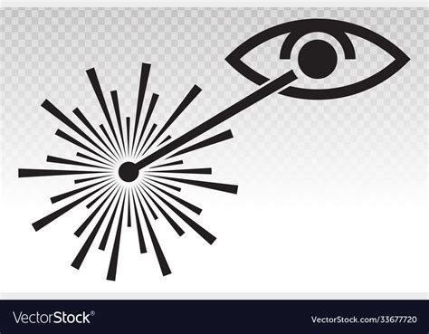 Eye radiation from a laser beam ray flat icon Vector Image