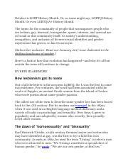 GAY HISTORY ARTICLE ASSIGNMENT Pdf October Is LGBT History Month Or As Some Might Say LGBTQ