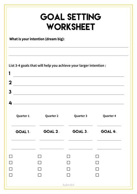 Goal Planning Worksheet | PDF - Worksheets Library