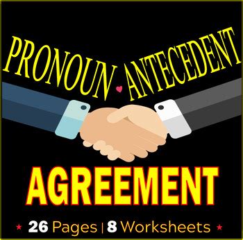 Pronoun Antecedent Agreement Worksheets Assessments Reviews ELA