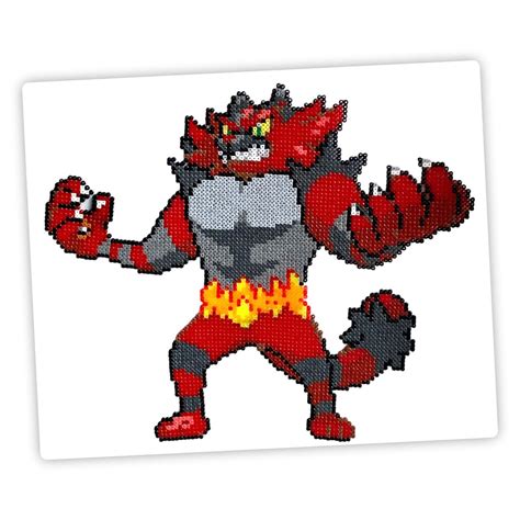 Incineroar Pokemon Mini Hama Bead Wall Artmagnet Etsy