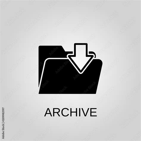 Archive Icon Archive Symbol Flat Design Stock Vector Illustration