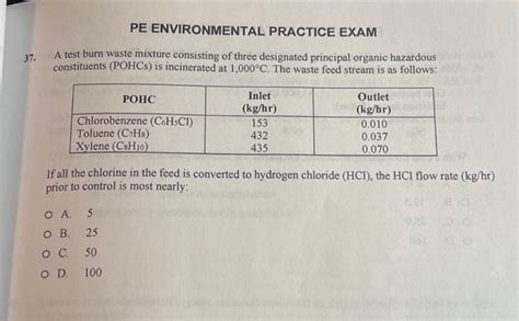 37 PE ENVIRONMENTAL PRACTICE EXAM A Test Burn Waste Chegg