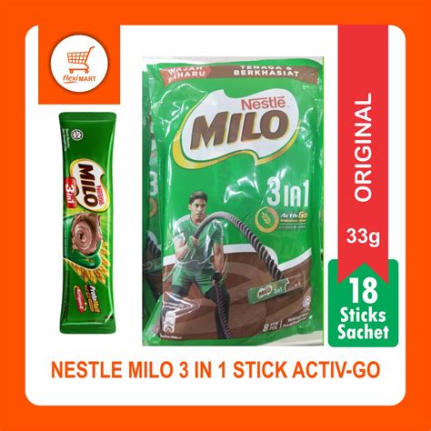 Nestle MILO 3 In 1 Activ Go 33g Original 8 Sticks 18 Sticks