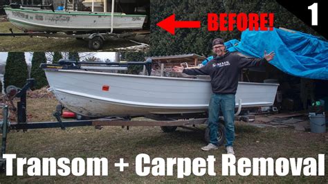 Making The BEST Looking Jon Boat EVER Transom Paint Carpet Removal