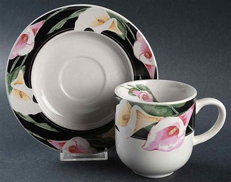 Calla Lilies Flat Cup Saucer Set By Tienshan Replacements Ltd