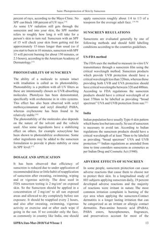 Photoprotection Of Skin Against Ultraviolet Radiations By Sunscreen Pdf