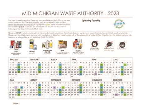 Spaulding Twp Recycle Calendar